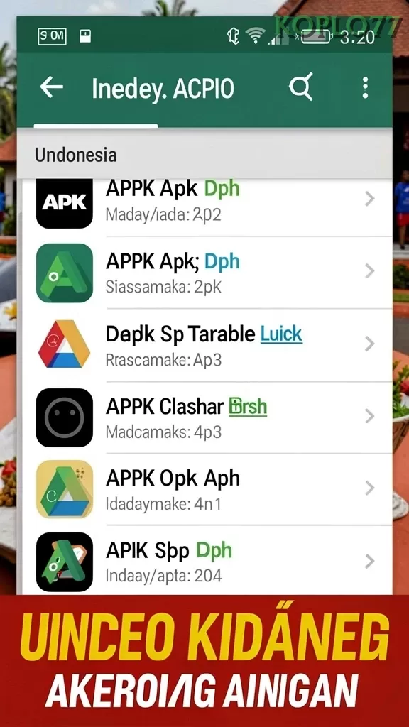 Cuplikan layar 8II — menu navigasi